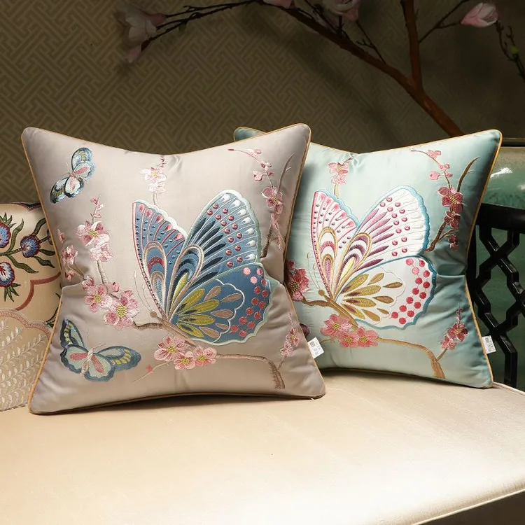 新中式沙发抱枕靠垫客厅古典刺绣花圈椅沙发靠背垫大号床头靠背枕