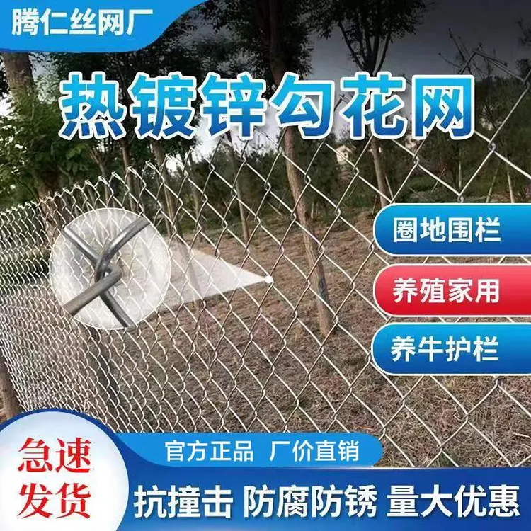 热镀锌铁丝勾花菱形网养殖果园网鸡鸭羊猪牛防护网围栏铁丝网耐用