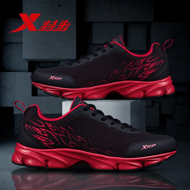 特步男鞋秋季运动鞋男款官方正品休闲鞋子黑色新款网面减震跑步鞋