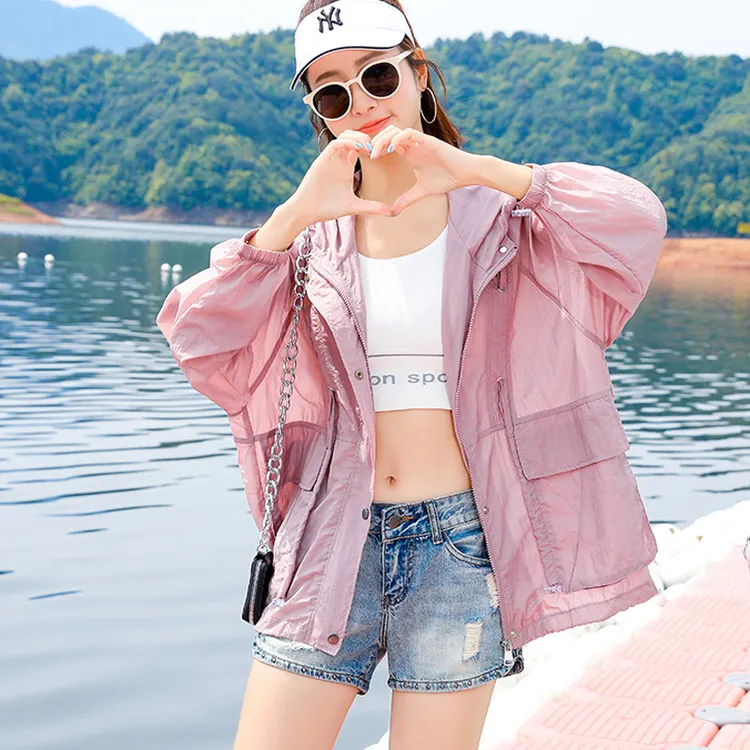 柔软透气大码防晒衣女胖mm宽松2025新款防紫外线防晒衫夏季外套