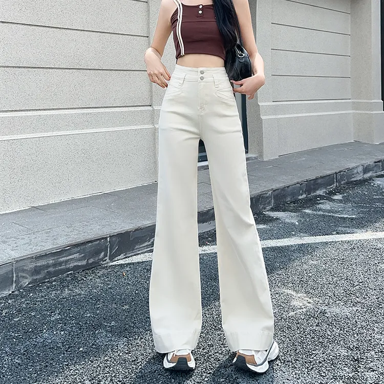 复古大喇叭牛仔裤女2024年新款美式宽松显瘦小个子薄款高腰马蹄裤