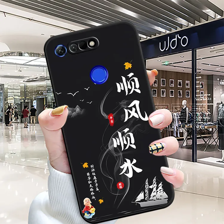 适用于华为荣耀v20手机壳PCT-AL10保护套中国风男女新款全包边