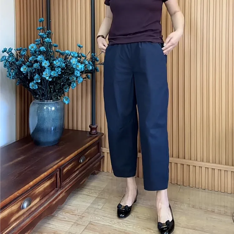 夏季新款舒适显瘦休闲宽松薄款速干松紧腰气球裤8246