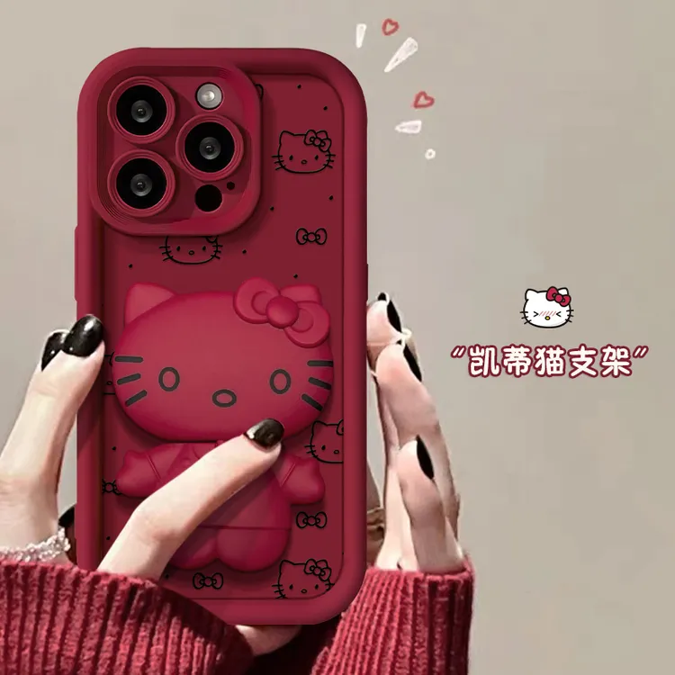 猫咪支架天眼阶梯苹果华为vivo女oppo小米iPhone15promax手机软壳