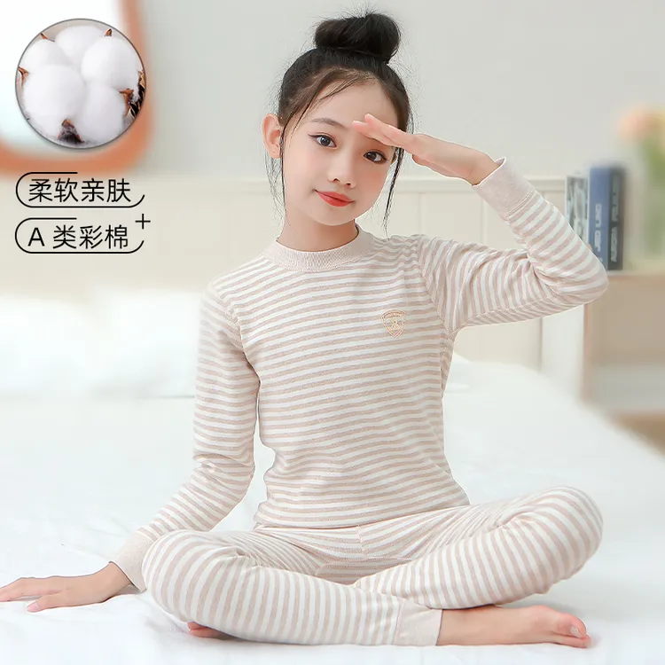 女童秋衣秋裤套装全棉8女生儿童a类纯棉13儿童保暖衣初中12岁女孩