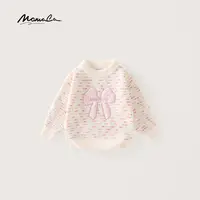 MOMOCO秋冬季新款女童时尚蝴蝶结休闲百搭毛衣77830230020