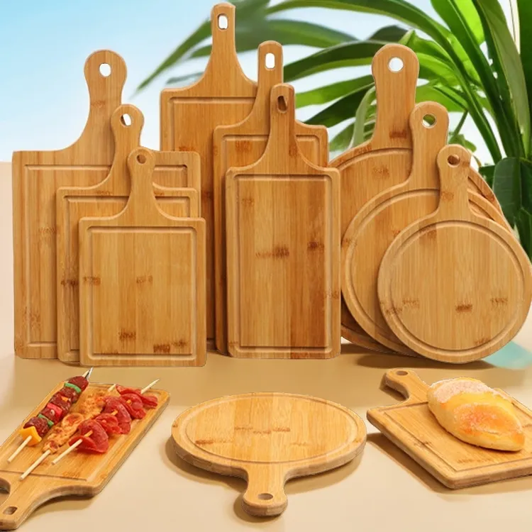 水果板披萨板切水果板家用面板案板水果竹制披萨盘面包板面包盘