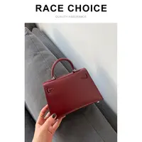 RACE CHOICE 粉色二代凯莉包女真皮女士包包迷你包百搭手提斜挎包