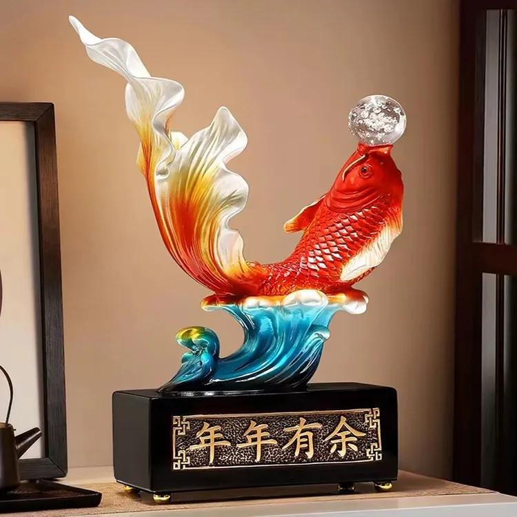年年有余如鱼得水摆件办公室客厅酒柜电柜家居装饰品乔迁新居礼品