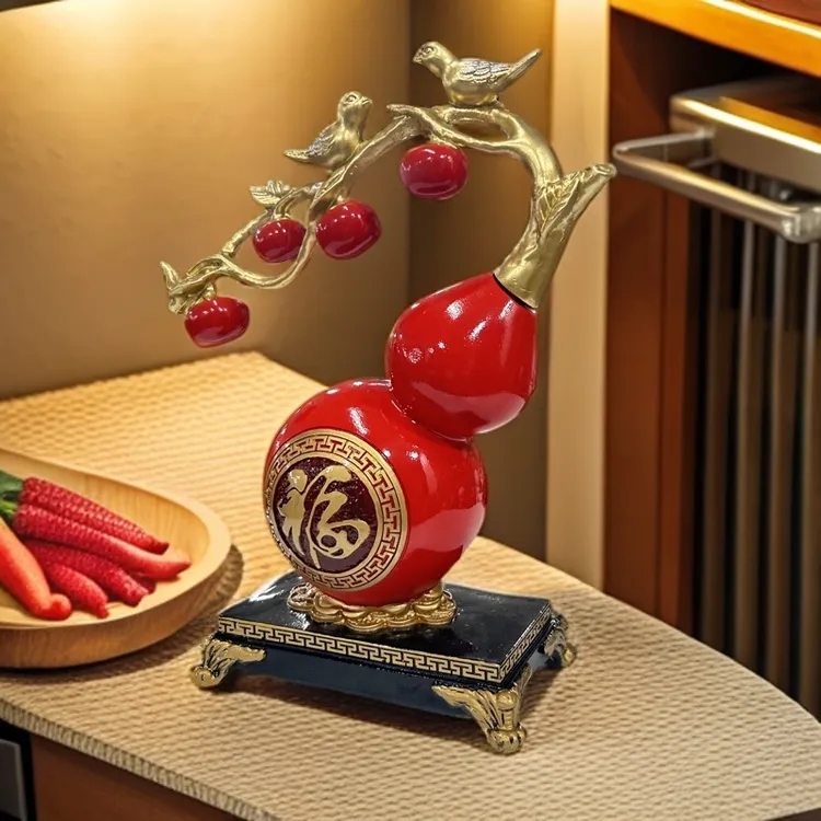 新中式福字大号葫芦摆件样板间新房子乔迁礼物书房玄关酒柜装饰品