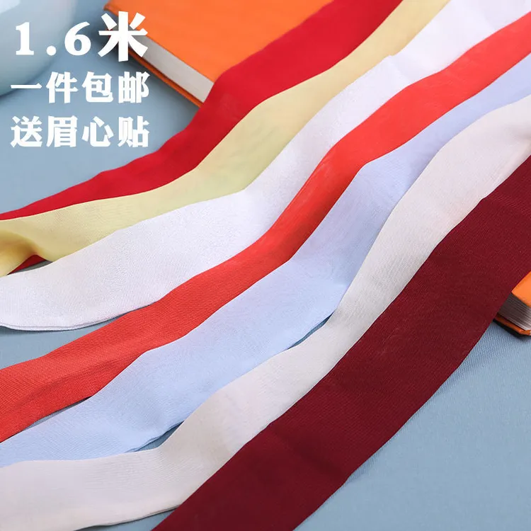 汉服发带飘带百搭纯色束发带女古风发饰绑头发丝带发绳红色头绳