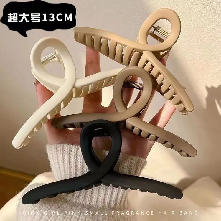 春夏新款超大号高级感磨砂抓夹法式复古鲨鱼夹发夹高颜值夹子头饰