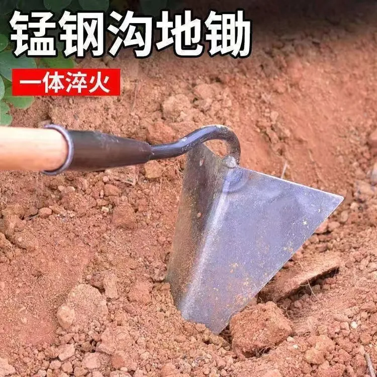 加厚锰钢三角开沟锄开荒松土起垄锄种菜施肥农用家用开沟扇形锄头