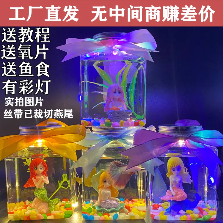 网红发光罐罐鱼幼儿园2025仪式感儿童节六一礼物泡泡鱼摆摊全套