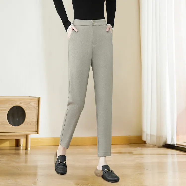 小个子150烟管裤女2025秋冬季毛呢裤矮个子145-150裤子八分九分裤