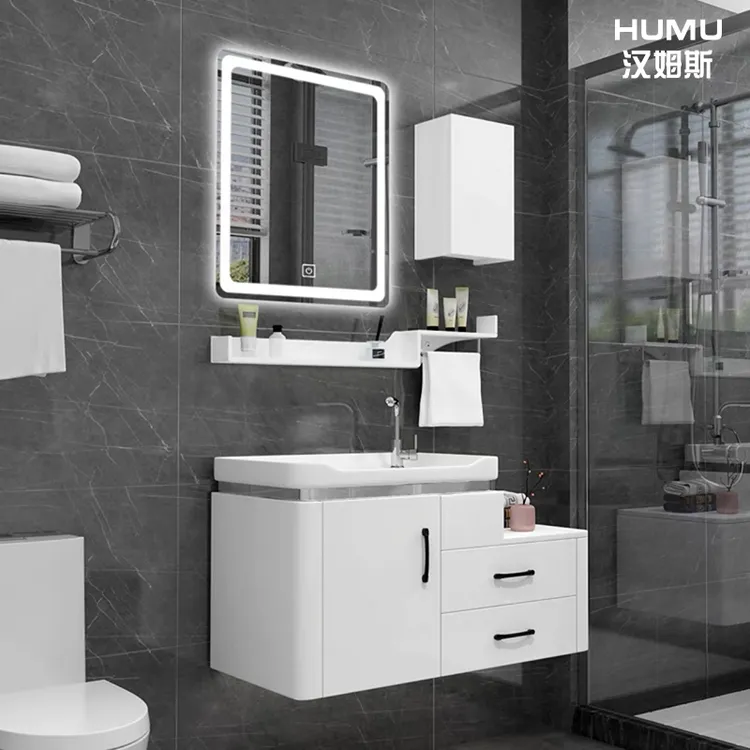 窄小智能42洗手洗脸洗漱台盆柜浴室柜组合简约现代防水防潮小户型