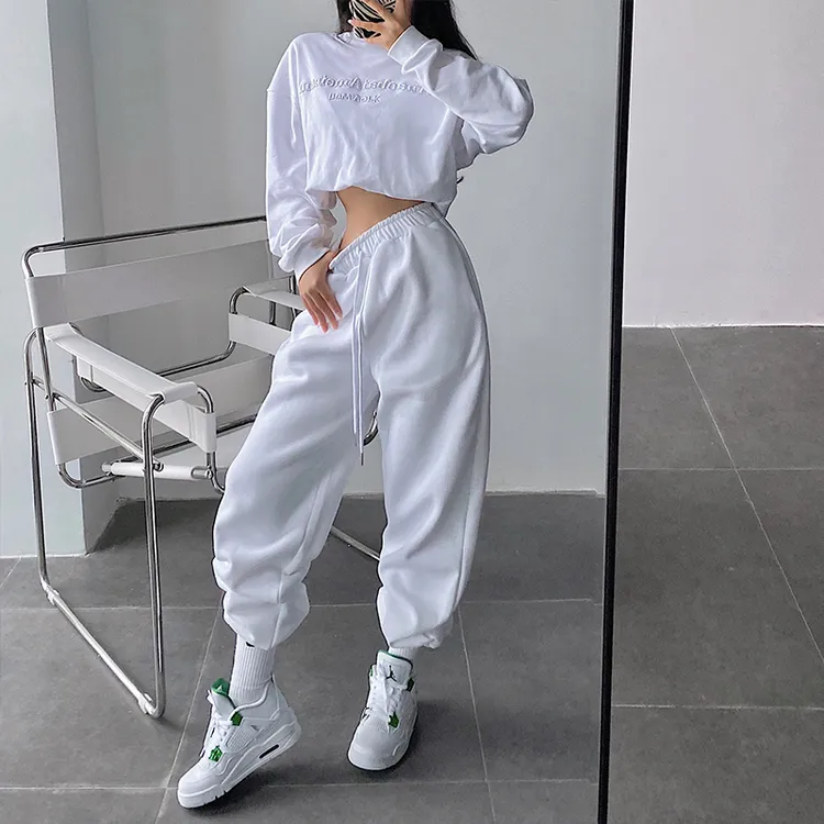 猫伽Mèche秋季ins网红欧美风健身运动裤时尚宽松显瘦宽松休闲卫裤