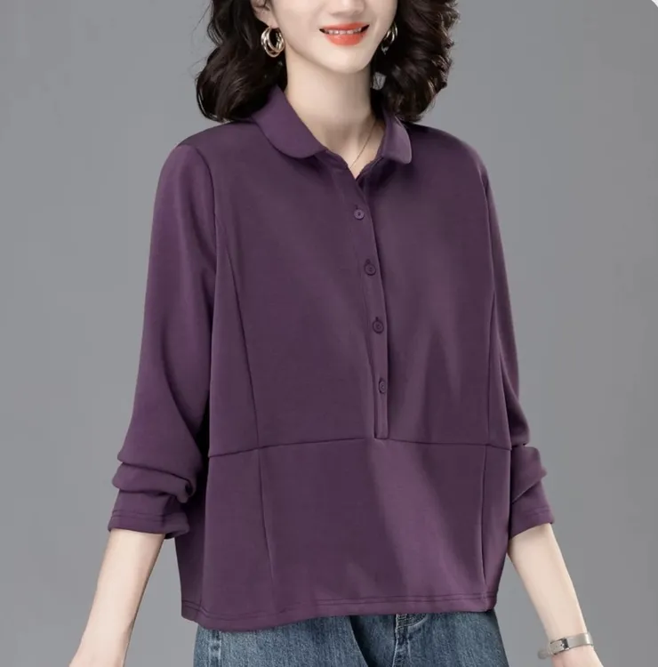 长袖t恤衫中老年初秋女装2024春秋新款中年妈妈薄款卫衣大码上衣