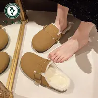 啄木鸟勃肯鞋女2024秋冬软木包头一蹬博肯鞋百搭半拖鞋女冬季外穿