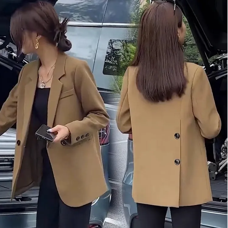 小西装外套女士2025春秋新款宽松显瘦上衣百搭设计感小个子西服
