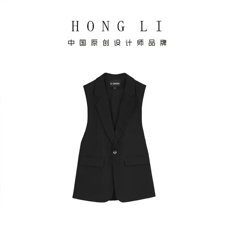 秋季马甲女设计感女小众新款2025春秋黑色西装马甲女秋西服外套