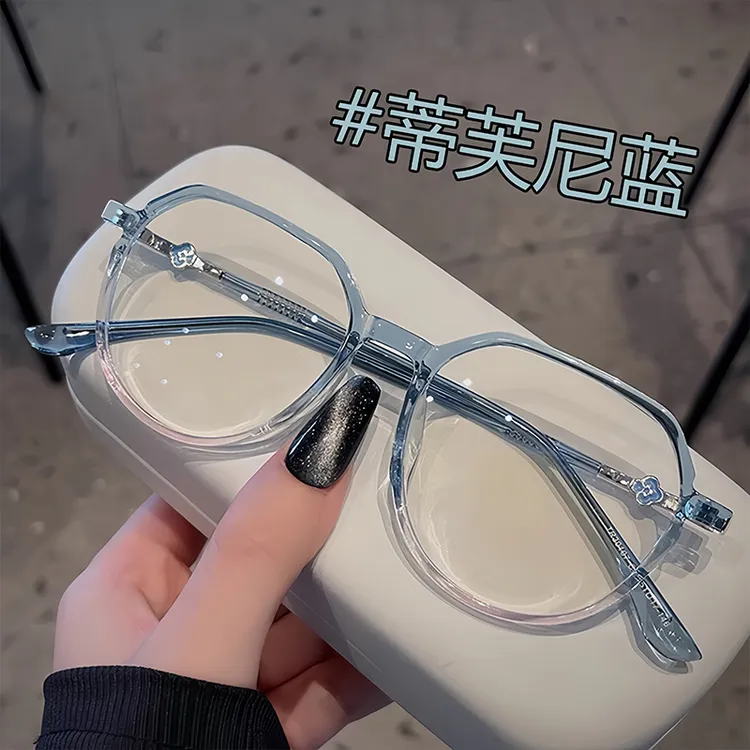 超轻防蓝光防辐射近视眼镜女透明大框方圆脸显脸小网红素颜平光镜