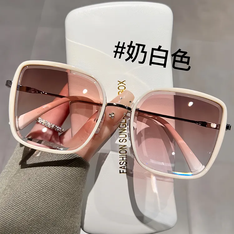 新款网红大框渐变墨镜女夏季遮阳开车防紫外线潮流方圆脸太阳镜