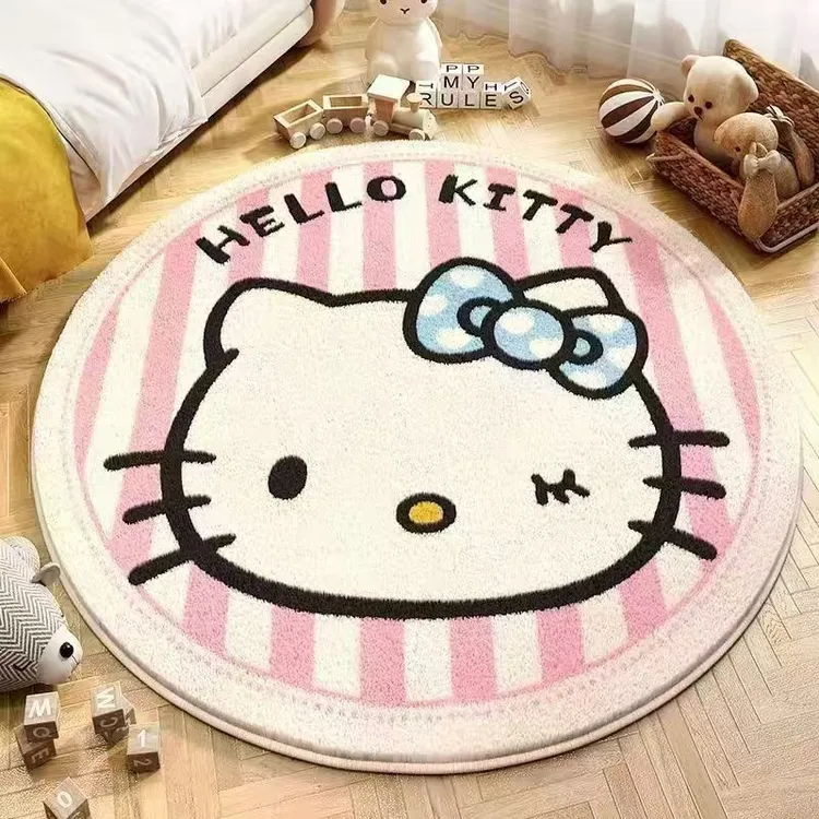 卡通HelloKitty卧室床边地毯加厚摇摇椅垫儿童房爬爬垫梳妆台脚垫