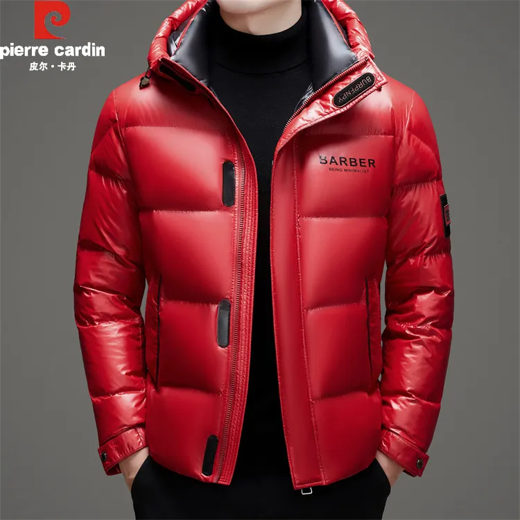 皮尔卡丹高端男士羽绒服冬季款连帽加厚保暖抗寒外套商务休闲男款