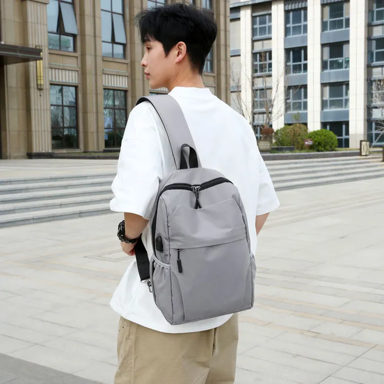 休闲新款挎包男士潮流单肩时尚斜挎包大容量胸包轻便背包户外百搭