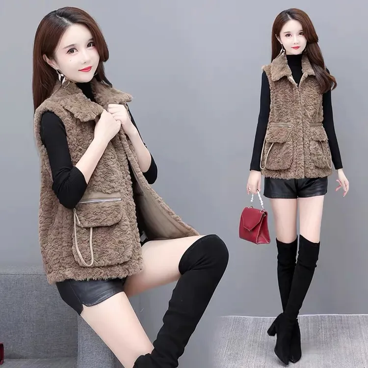 【宠粉专属】法式复古毛毛马甲时尚百搭皮毛一体高档加绒减龄保暖