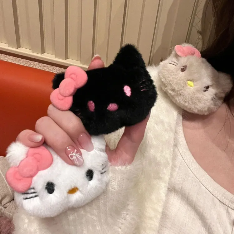 合金布艺胸针 可爱ins毛绒KT猫胸针书包配饰JK制服徽章甜美装饰