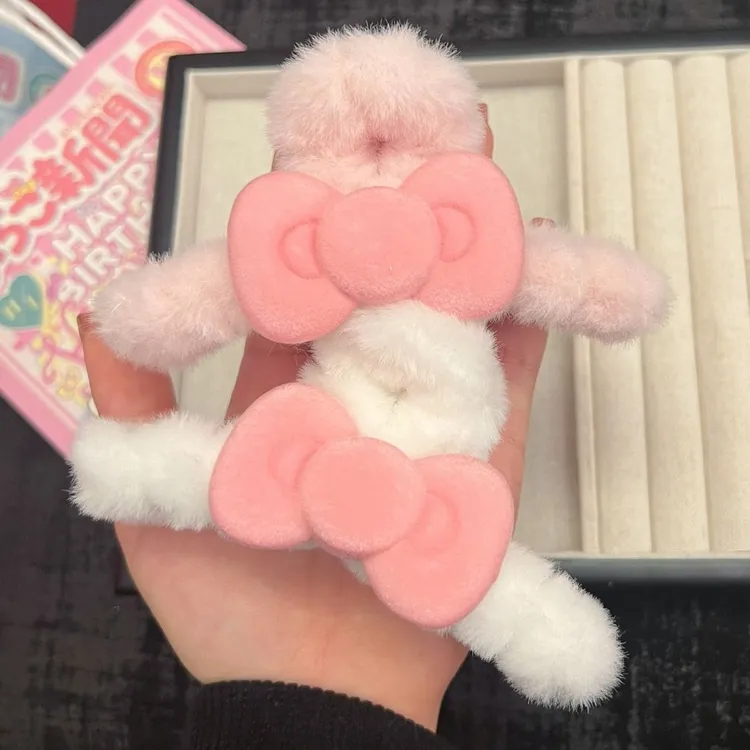 可爱粉色蝴蝶结抓夹少女心发抓后脑勺奶呼呼秋冬头饰独特漂亮抓夹