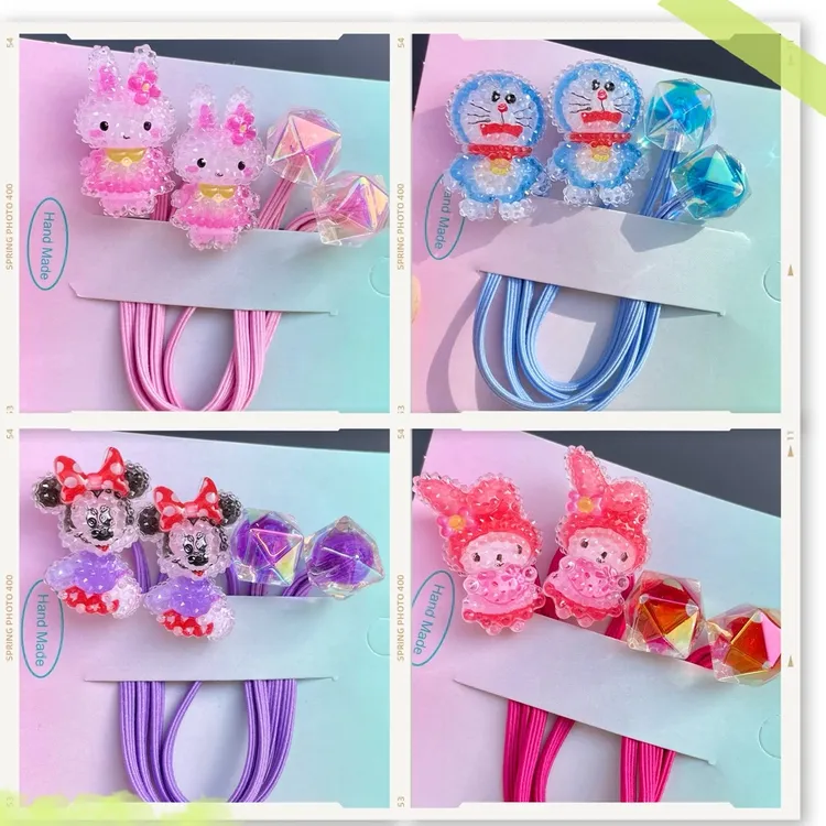 儿童发饰双头长绳绕绕发绳宝宝头饰卡通头绳三丽鸥皮筋发圈高弹力