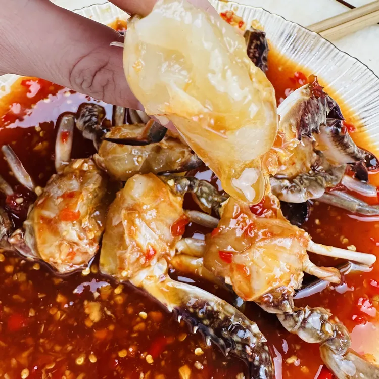 (小由生鲜)大桶800g甜辣蟹块韩式辣蟹块呛拌大蟹块大肉顺丰包邮