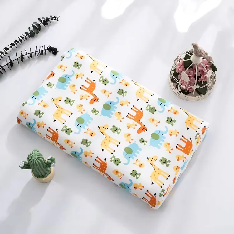 【福运鸟】儿童针织乳胶枕 卡通图案可拆卸针织枕套28*44cm