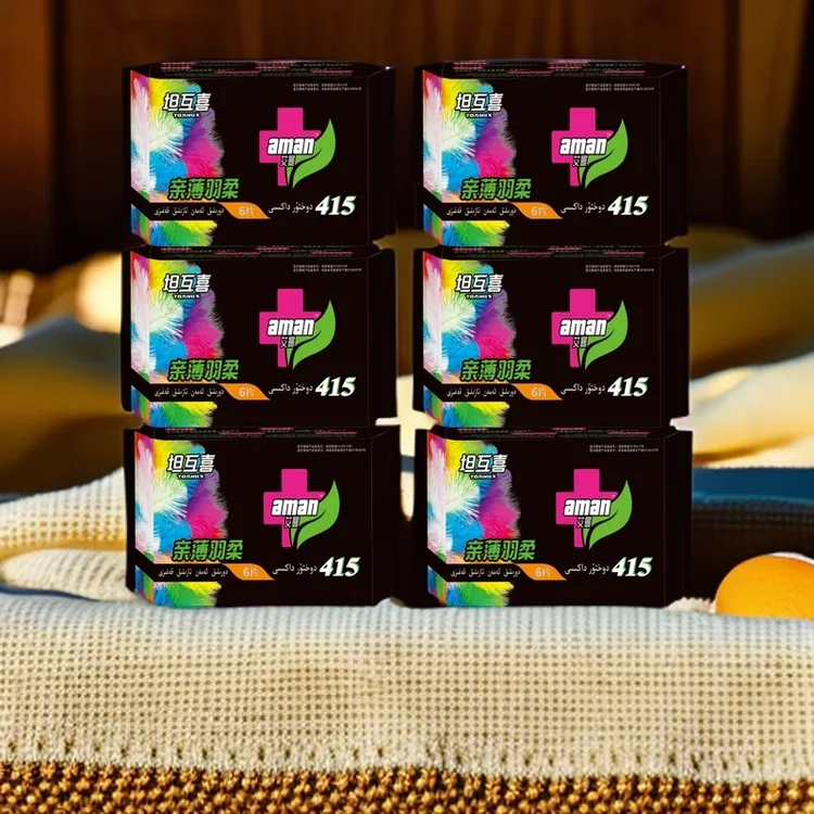 6包包邮亲薄羽柔415mm女生6片装（4片卫生巾+2片护垫）TQB-001