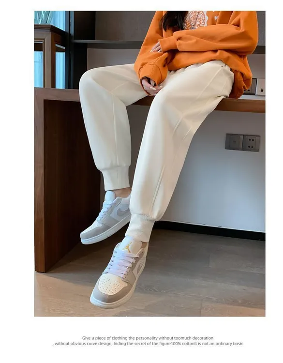 纯色休闲宽松卫裤男女百搭同款秋冬新款显瘦耐磨不起球束脚运动裤