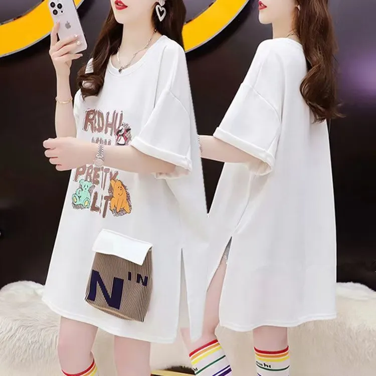 大码女装短袖t恤女夏装2024年新款ins潮宽松韩版设计感小众上衣服