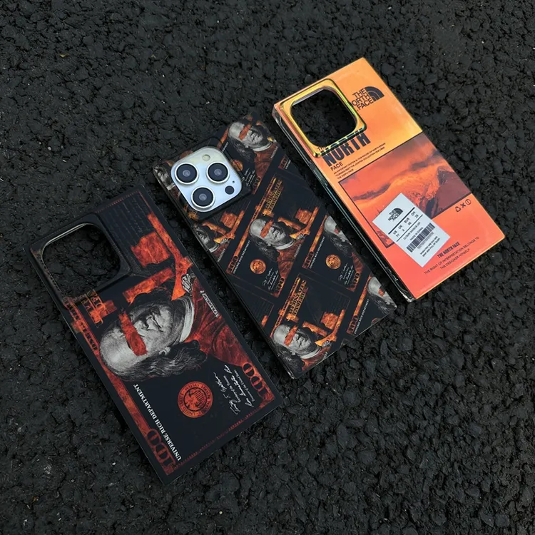 潮牌北面方形适用iphone16promax手机壳苹果16pro硅胶iPhone16新