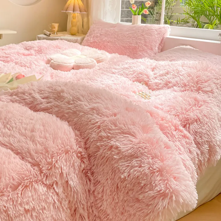 ins风牛奶绒被套单件水貂绒双面绒珊瑚绒被罩150x200x230加绒被单