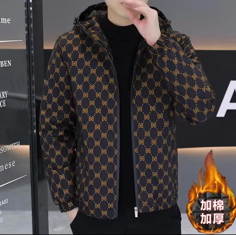 冬季春秋新款男士棉服棉袄大码短款连帽欧版修身青年保暖上衣棉袄