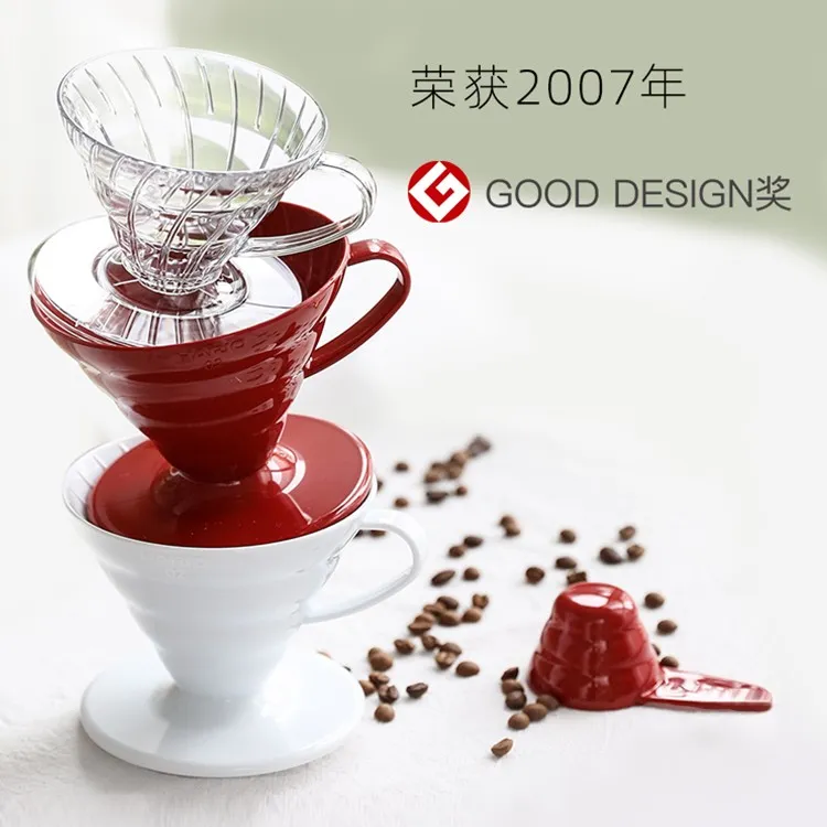 HARIO日本V60陶瓷玻璃咖啡滤杯有田烧手冲咖啡滴滤杯冲杯配勺VDC