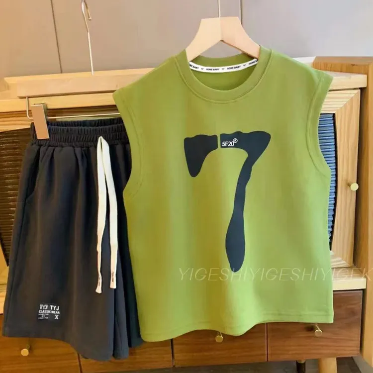 男童背心套装夏季薄款帅气网红衣服时尚潮流舒适韩版中大童外穿衣