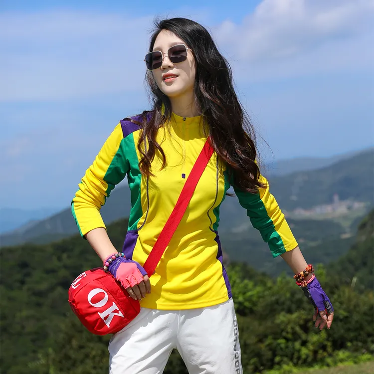 户外防晒速干衣女长袖T恤女轻薄透气快干衣跑步弹力运动徒步登山