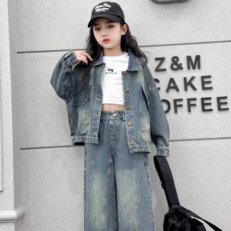 女童外套春季宽松中大童时髦秋款儿童春秋牛仔洋气时尚休闲百搭