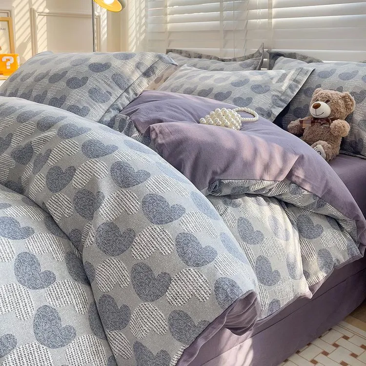 学生宿舍单人床上用品牛奶被单优选直播新款棉质磨毛四件套加厚绣