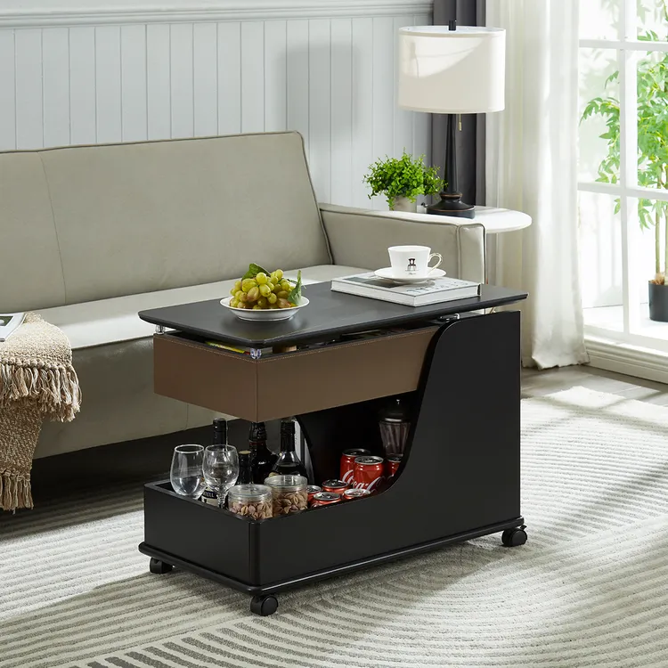 【壹号木匠】简约风可移动边几带轮茶几卧室客厅沙发家用床头升降桌