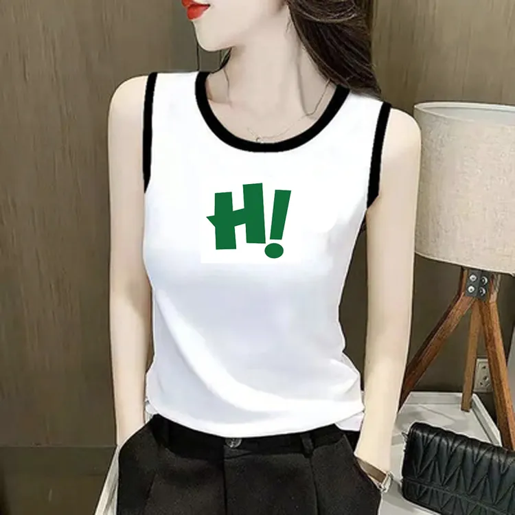 韩版印花吊带背心女外穿打底修身百搭显瘦无袖上衣小背心内搭夏季