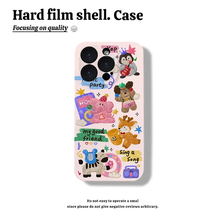 油画ins音乐派对粉底手机壳适用苹果华为荣耀vivo菲林硬壳小米15